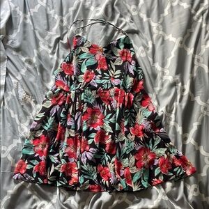 Forever 21 Red and Green Pleated Sundress